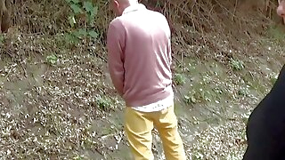 brunette Let's Do Sex on the Street outdoor milf