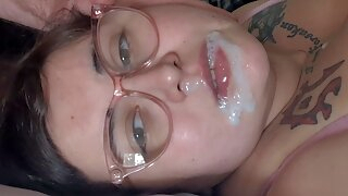 blowjob DD Sadie Sucks, Lactates and Swallows Stepdad's Cum gagging amateur