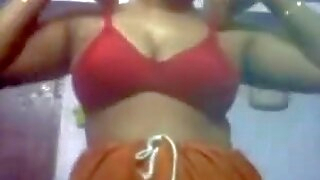 milf Indian aunty dress change selfie, nude body shown for her bf asian mature
