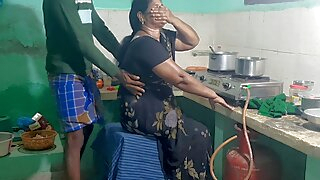 big ass Step mother was cooking in the kitchen and I had sex with her asian mature