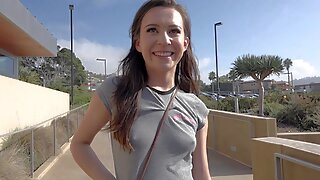 brunette Petite 19 year old brunette coed gets fucked by an amateur with a camera - Bang casting small tits